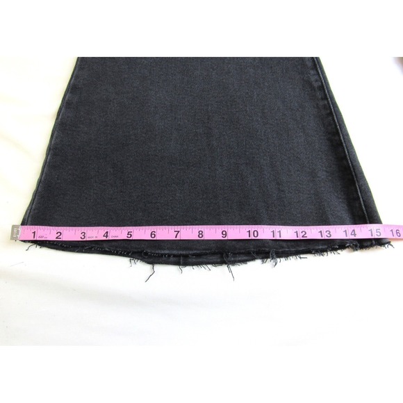 Forever 21 Jeans Extreme Flair Raw Hem Black Button Fly Women's Size 30 - Picture 7 of 10